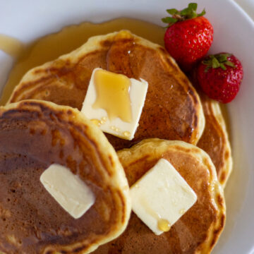 plate of sourdough pancakes