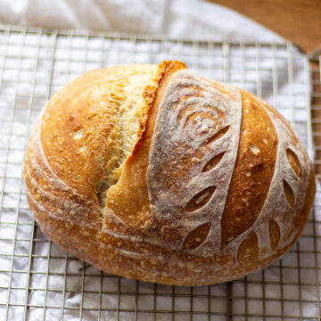 baked sourdough loaf