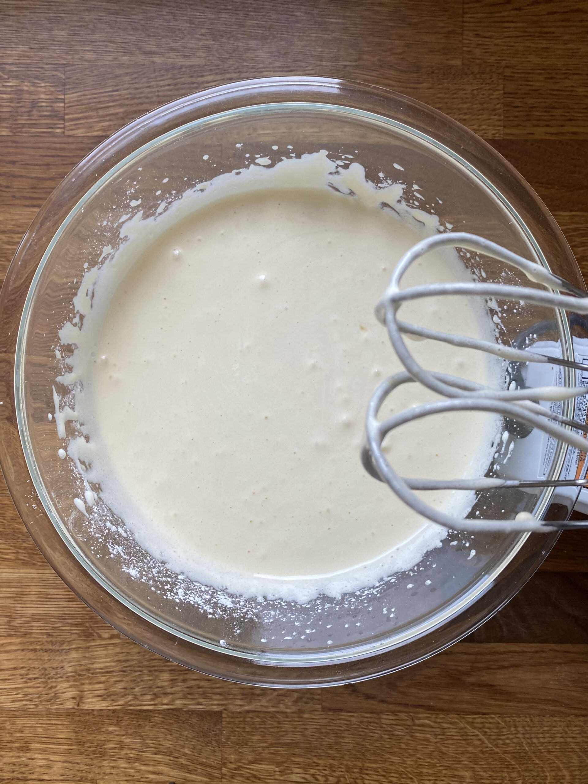 Blueberry muffin batter before adding flour.